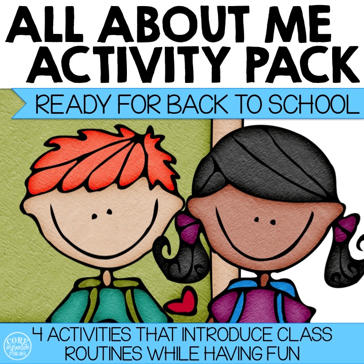 Product Cover All About Me Activity Pack featuring back to school boy and girl