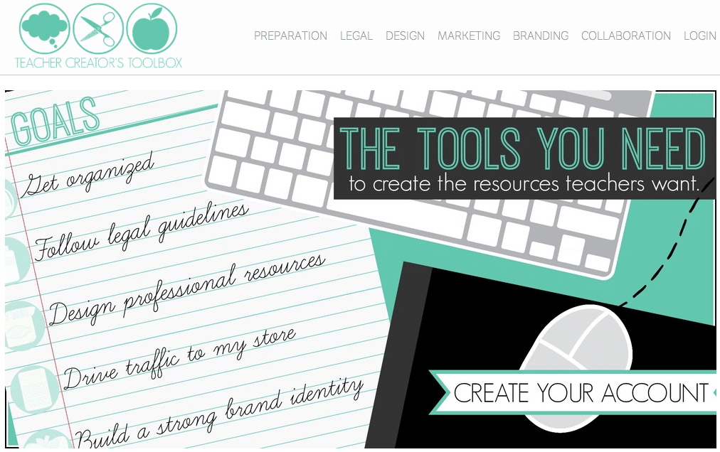 Teacher Creator's Toolbox site header