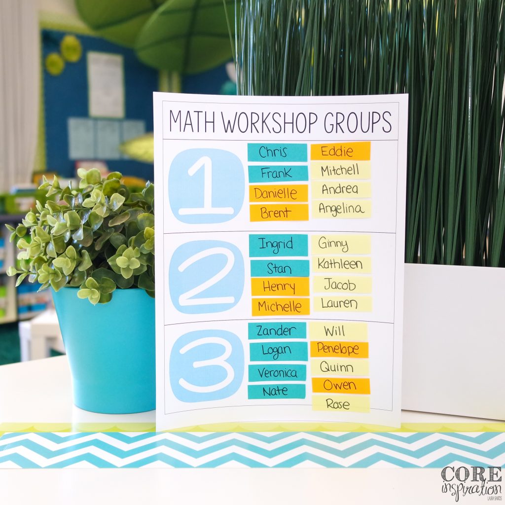 Math Workshop Small Group Organization 