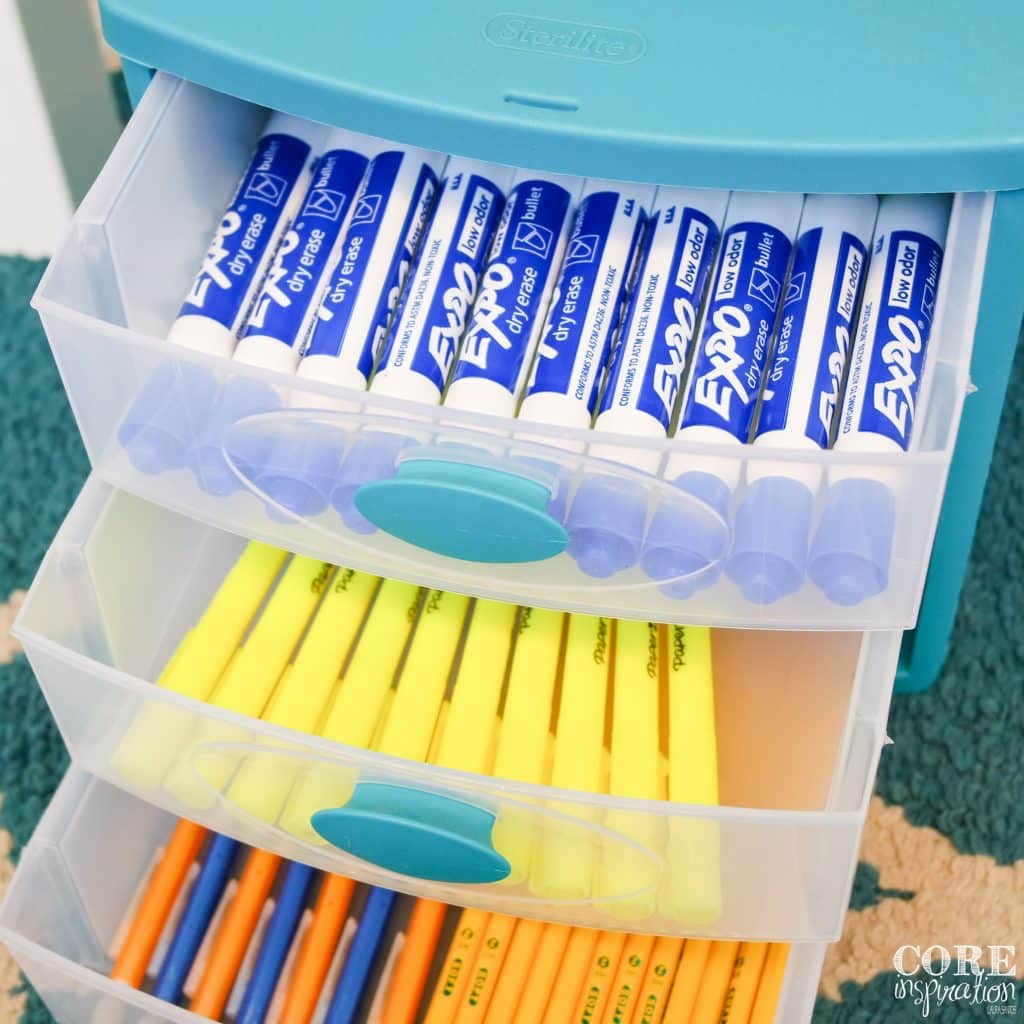 This Sterilite drawer is the perfect place to store supplies students might need during reading conferences and word work.