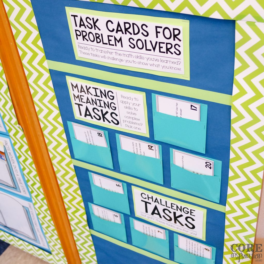 Core Inspiration Problem Solving Task Card Display Board
