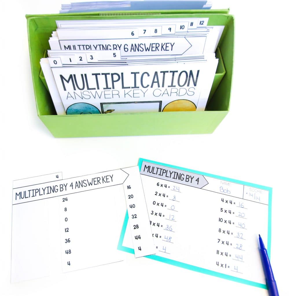 Core Inspiration multiplication fact fluency quizzes with easy-to-use answer keys that cut down on grading time