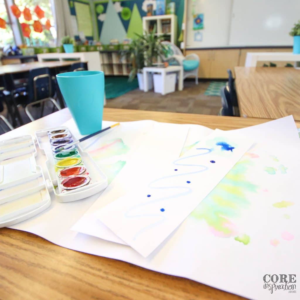 When my students walk through the door on the morning of the reading summer, they get to enjoy a little art as they paint their own water color bookmarks.