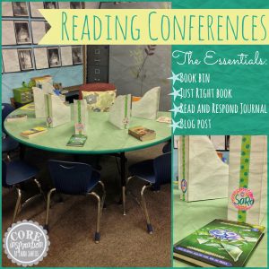 Our reading conference table and supplies for student conferences.
