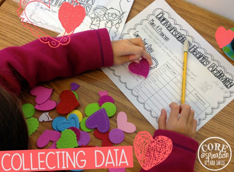 Students create a frequency table to show the number of hearts they have.