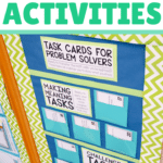 Five rigorous ideas for engaging students during math workshop at your seat rotation. Activity suggestions include computation checks, problem solving tasks, performance tasks, project based learning, and math journaling. All of these are great methods for building student independence and allow you to assess student understanding of math concepts.
