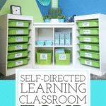 This is a perfect self-directed learning environment. Students can access all their learning supplies independently in this super organized classroom. Love the bright white colors, the space for flexible seating, and the way this room setup is so student-focused. You have to check out this tour.
