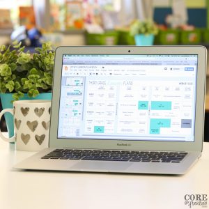 Core Inspiration Digital Lesson Plan Book Paperless Planner Shown on laptop computer screen