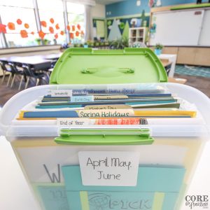 These monthly unit bins are perfect for keeping art projects and seasonal projects in good condition without the need for a filing cabinet.
