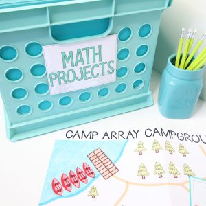 Core Inspiration Camp Array Multiplication Project Laying Next to Math Project File Bin