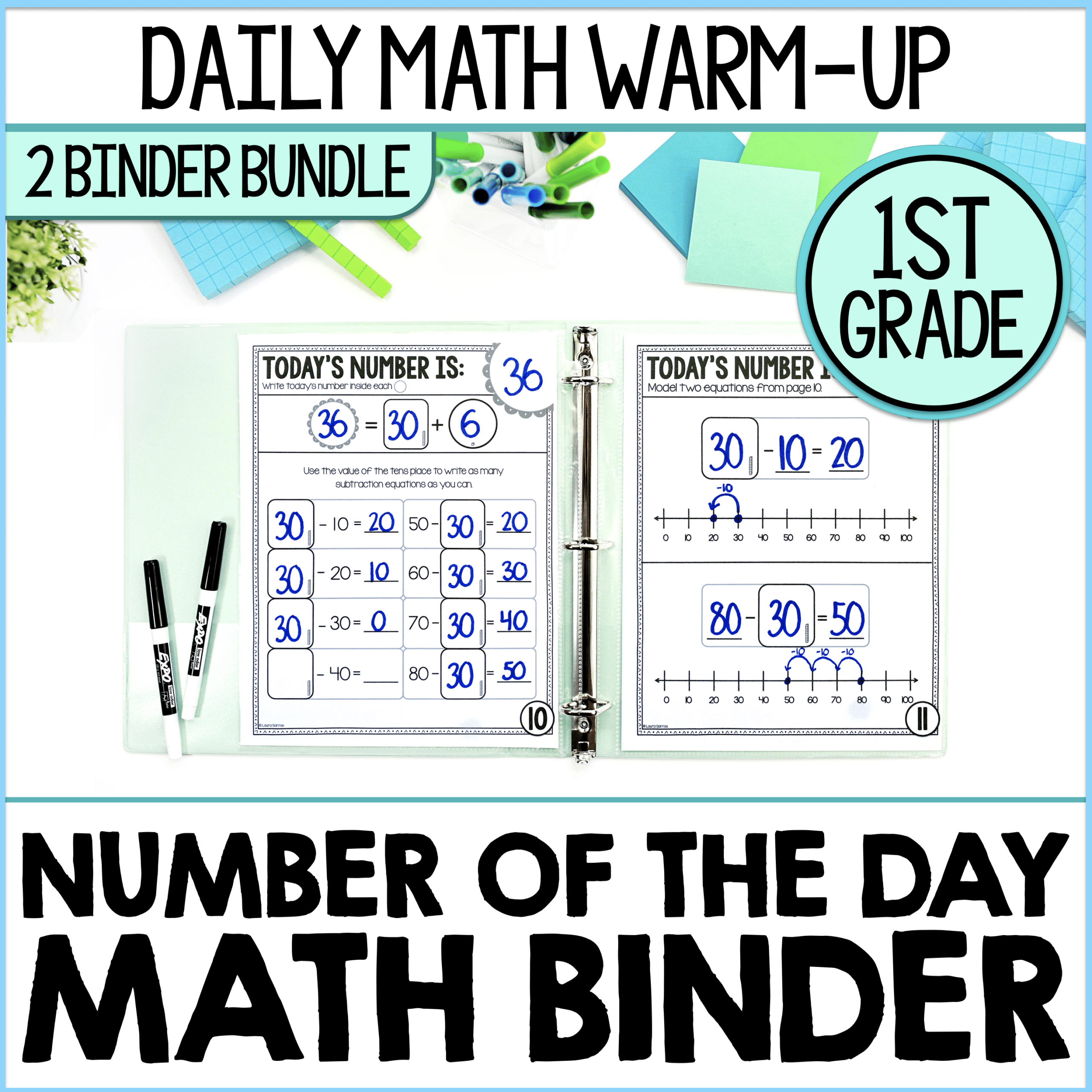 1st Grade Number of the Day Binder Bundle Cover from Core Inspiration