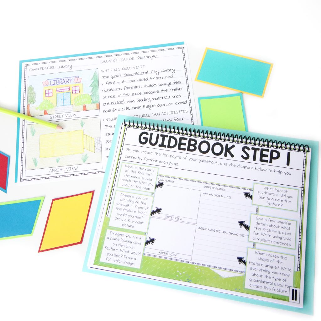Core Inspiration math project based learning guide with detailed visual instructions. 